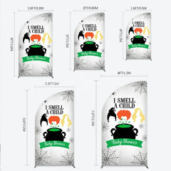 Lofaris I Smell a Child Halloween Baby Shower Half Moon Arch Backdrop Hocus Pocus Inspired Witch Sisters A is Brewing Decor