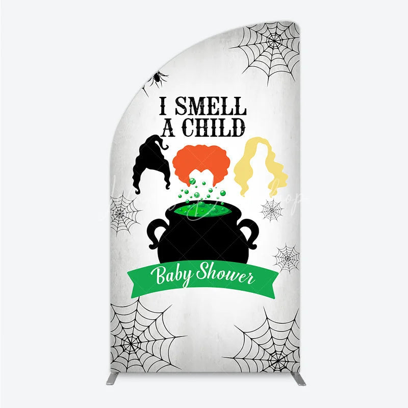 Lofaris I Smell a Child Halloween Baby Shower Half Moon Arch Backdrop Hocus Pocus Inspired Witch Sisters A is Brewing Decor