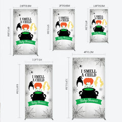 Lofaris I Smell a Child Halloween Baby Shower Rectangle Backdrop Hocus Pocus Inspired Witch Sisters A is Brewing Decor
