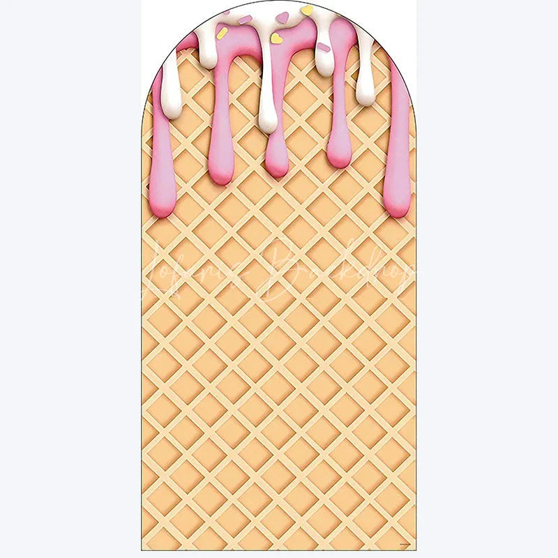 Lofaris Ice Cream Dessert Birthday Backdrop Sweet Candy Themed Arch Decor Fun Party Photo Booth for Girls