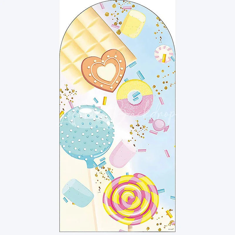 Lofaris Ice Cream Dessert Birthday Backdrop Sweet Candy Themed Arch Decor Fun Party Photo Booth for Girls