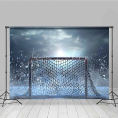 Lofaris Ice Hockey Goal Net Sports Photography Backdrop Winter Frozen Rink Puck Dust Competition Background