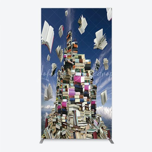 Lofaris Imaginative Flying Books and Knowledge Mountain Rectangle Arch Backdrop Academic Graduation Party Decor