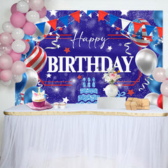 Lofaris Independence Day Balloon Cake Happy Birthday Backdrop