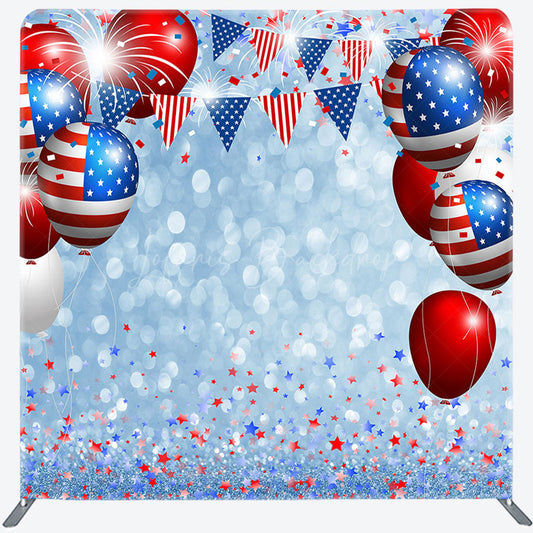 Lofaris Independence Day Balloons Bokeh Pillow Case Backdrop