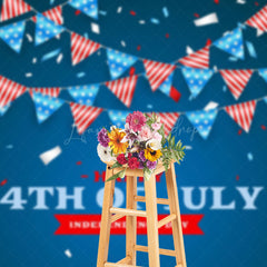 Lofaris Independence Day July 4th Flags Holiday Backdrop