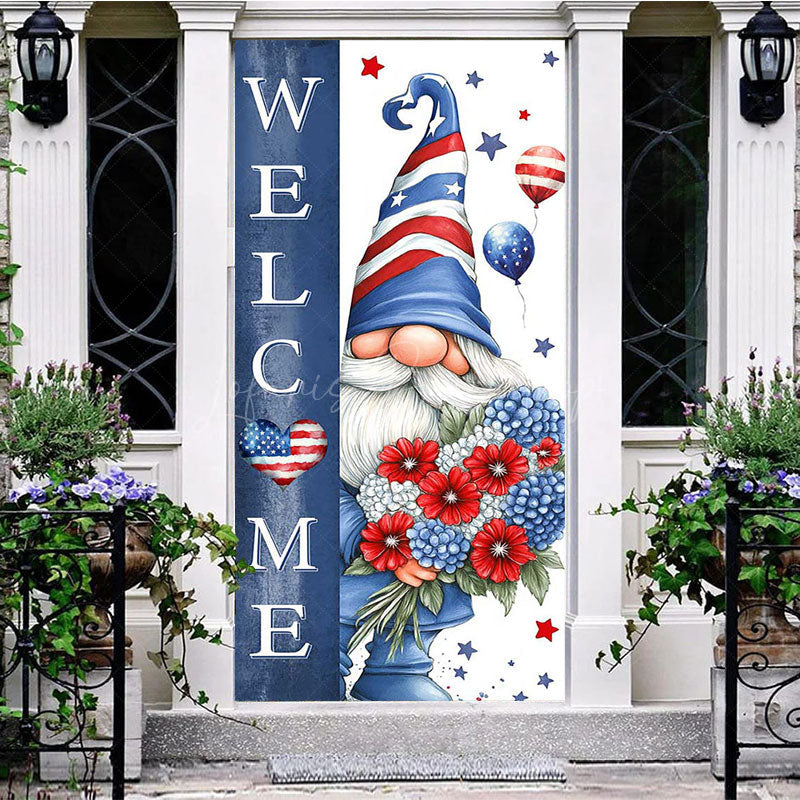 Lofaris Independence Day Vibe Gnome Welcome Home Door Cover