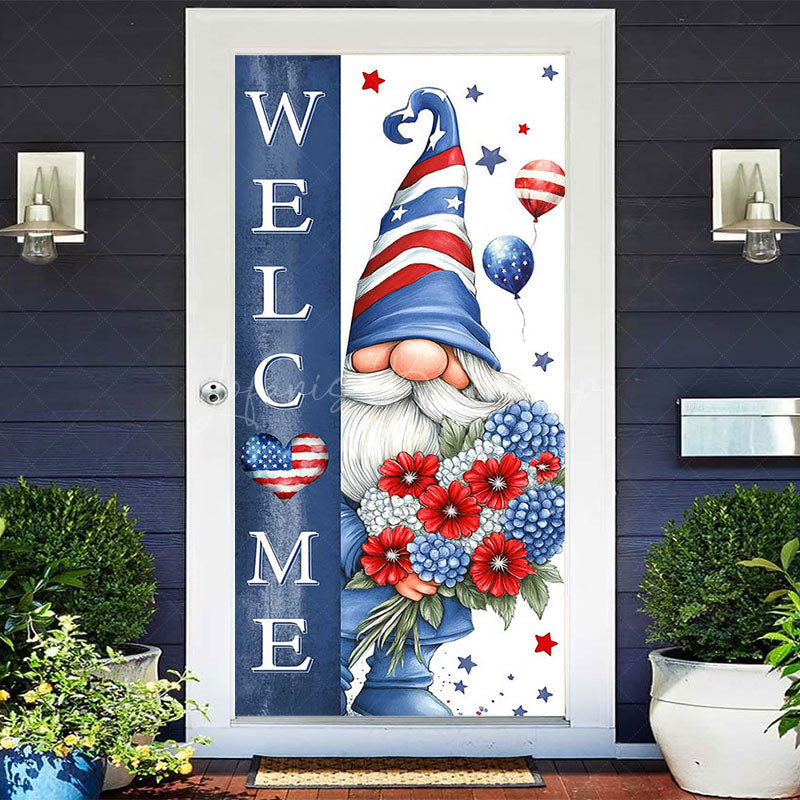 Lofaris Independence Day Vibe Gnome Welcome Home Door Cover
