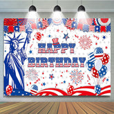 Lofaris Independence Day Vibe Statue Happy Birthday Backdrop