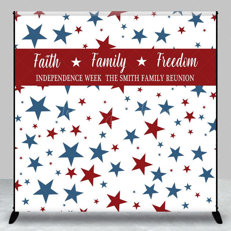 Lofaris Independence Week Custom Name Family Reunion Backdrop