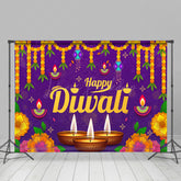 Lofaris India Wreath Fuchsia Flower Mandala Diwali Backdrop