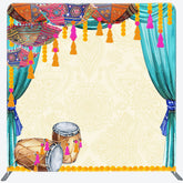 Lofaris Indian Drum Diwali Party Square Double-Sided Backdrop