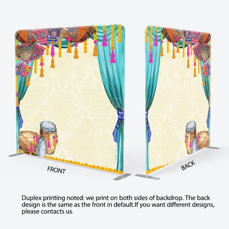 Lofaris Indian Drum Diwali Party Square Double-Sided Backdrop