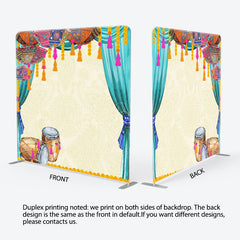 Lofaris Indian Drum Diwali Party Square Double-Sided Backdrop