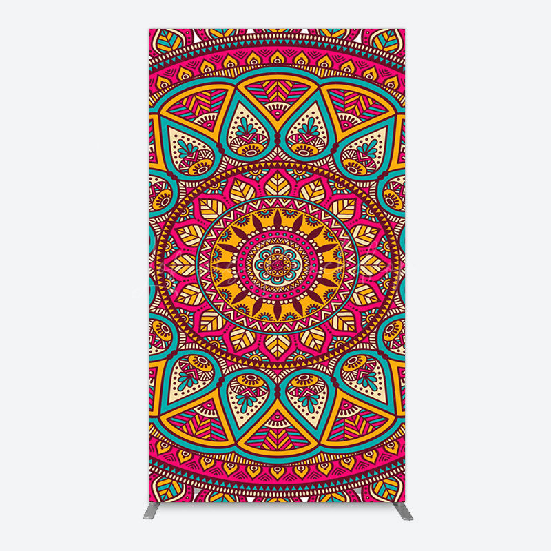 Lofaris Indian Mandala Boho Floral Birthday Arch Backdrop