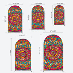 Lofaris Indian Mandala Boho Floral Birthday Arch Backdrop