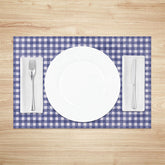Lofaris Indigo Blue White Plaid Dining Set of 4 Placemats