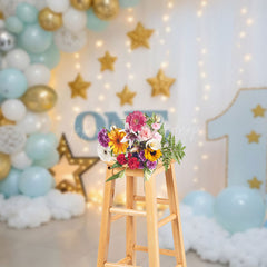 Lofaris Indoor Balloon Lights Birthday Cake Smash Backdrop