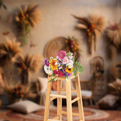 Lofaris Indoor Beige Boho Photography Backdrop For Photo