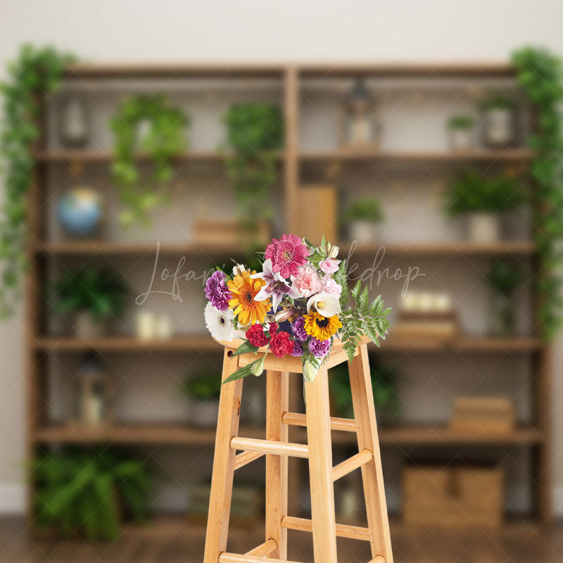 Lofaris Indoor Boho Green Plants Shelves Spring Backdrop