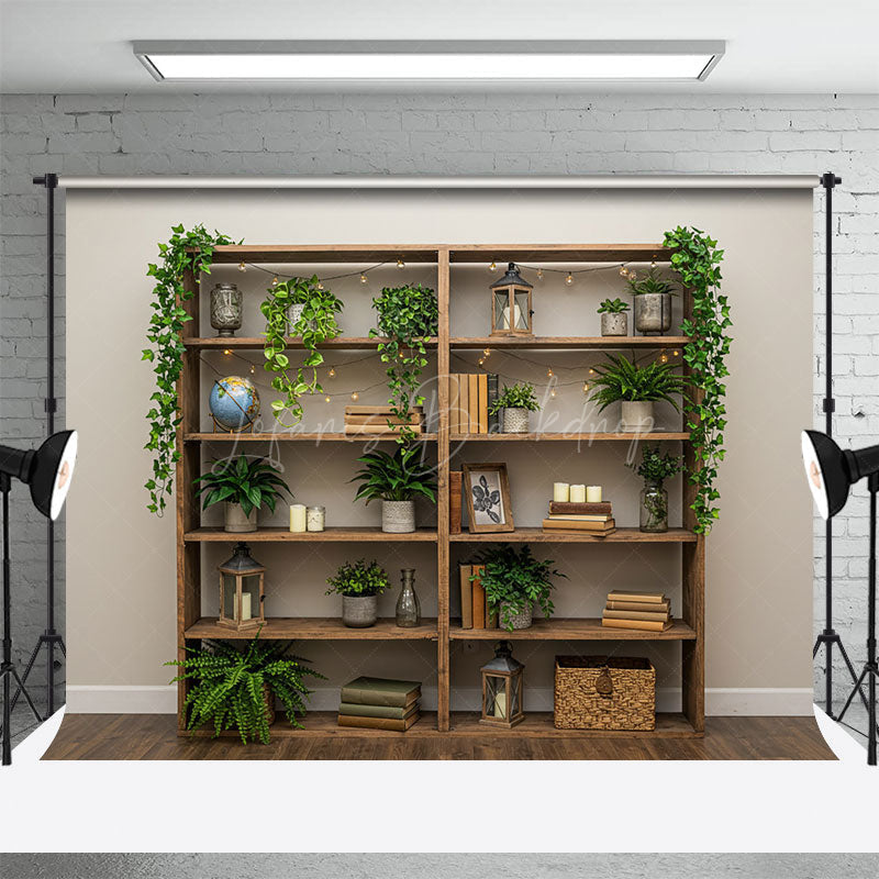Lofaris Indoor Boho Green Plants Shelves Spring Backdrop