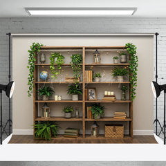 Lofaris Indoor Boho Green Plants Shelves Spring Backdrop