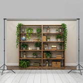 Lofaris Indoor Boho Green Plants Shelves Spring Backdrop