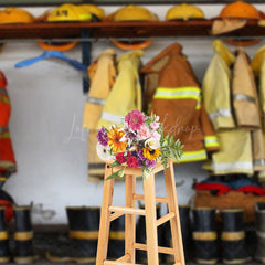 Lofaris Indoor Firefighter Equipment Locker Room Backdrop