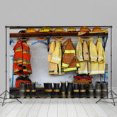 Lofaris Indoor Firefighter Equipment Locker Room Backdrop