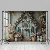 Lofaris Indoor Green House Pink Floral Easter Photo Backdrop