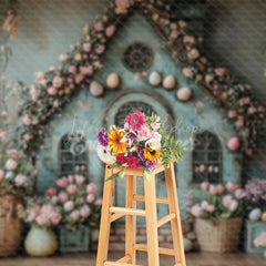 Lofaris Indoor Green House Pink Floral Easter Photo Backdrop