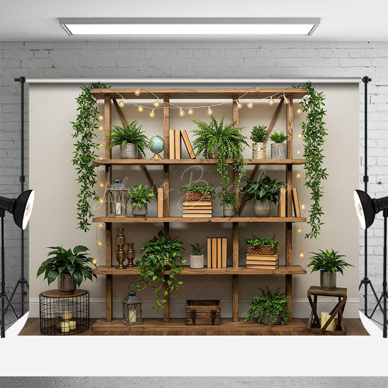 Lofaris Indoor Green Plants Shelves Boho Spring Backdrop