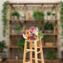 Lofaris Indoor Green Plants Shelves Boho Spring Backdrop