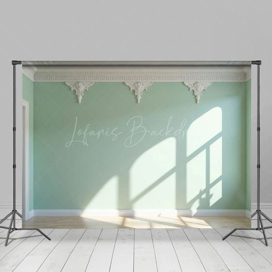 Lofaris Indoor Light Green White Wall Photography Backdrop
