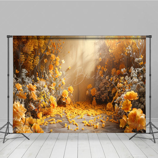 Lofaris Indoor Sunlight Yellow Floral Plant Spring Backdrop