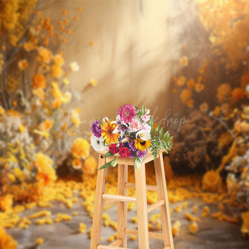 Lofaris Indoor Sunlight Yellow Floral Plant Spring Backdrop