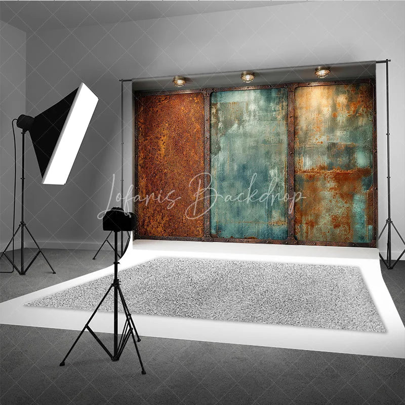 Lofaris Industrial Grunge Rusty Distressed Metal Photography Backdrop Vintage Textured Wall Panel Design for Studio