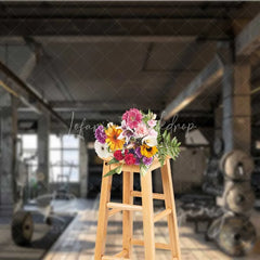Lofaris Industrial Gym Fitness Room Photography Backdrop Bodybuilding Workout Weightlifting Background