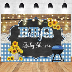 Lofaris It’s a Baby Q Summer Barbecue Shower Backdrop Red Plaid with Rustic Vibe Fun Outdoor Party Decoration