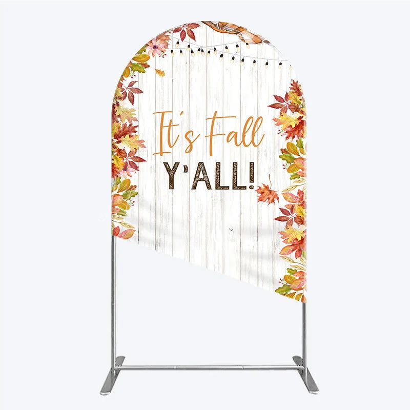 Lofaris It’s Fall Y’all Arch Backdrop for Autumn Party Football and Beer Tailgate Rustic Thanksgiving Decor