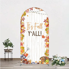 Lofaris It’s Fall Y’all Arch Backdrop for Autumn Party Football and Beer Tailgate Rustic Thanksgiving Decor