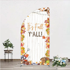 Lofaris It’s Fall Y’all Half Moon Arch Backdrop for Autumn Party Football and Beer Tailgate Rustic Thanksgiving Decor