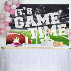 Lofaris Its Game Time Rugby Field Sports Birthday Backdrop