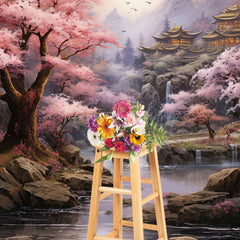 Lofaris Japanese Spring Sakura Garden Natural Scene Backdrop