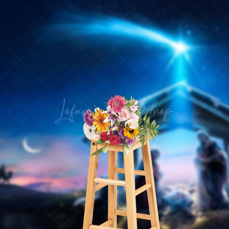 Lofaris Jesus Birth Photography Christmas Night Backdrop