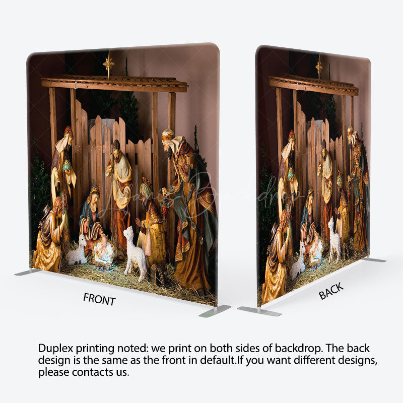 Lofaris Jesus Nativity Lamb Straw Christmas Pillow Case Backdrop