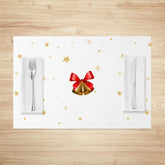 Lofaris Jingle Bell Gold Stars Christmas Set Of 4 Placemats