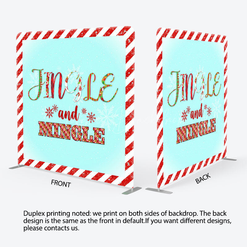 Lofaris Jingle Mingle Snow Red White Pillow Case Backdrop