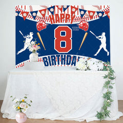 Lofaris Jolly Baseball Theme 8Th Birthday Sport Fun Backdrop