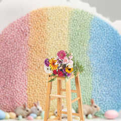 Lofaris Jordan Almonds Circle Eggs Rabbit Easter Backdrop